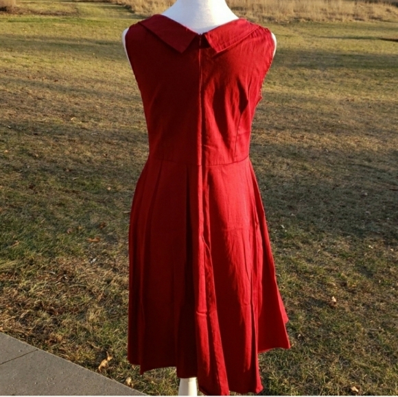 NWOT Vintage V-Neck Style Red Dress - Picture 9 of 9